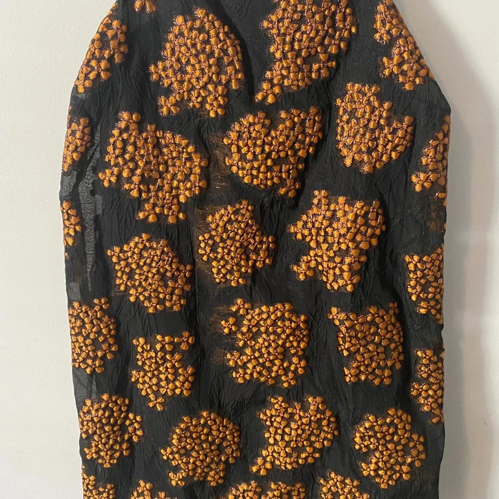 Storia Black Textured Floral‎ Mini Dress Spaghetti Strap Women's Size Sm - Picture 3 of 4